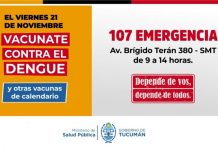 Vacunación contra Dengue en la Dirección de Emergencias 107