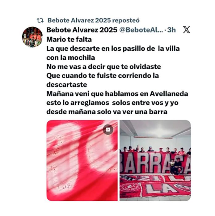 Recrudece la interna en Independiente: Bebote Álvarez promete volver y la barra oficial amenaza con recibirlo “a los tiros”