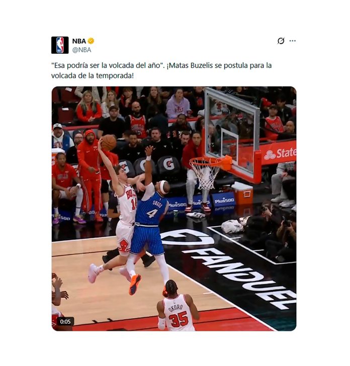 “Es la volcada del año”: la jugada que hizo enloquecer a los fanáticos en la victoria de Chicago Bulls ante Orlando Magic