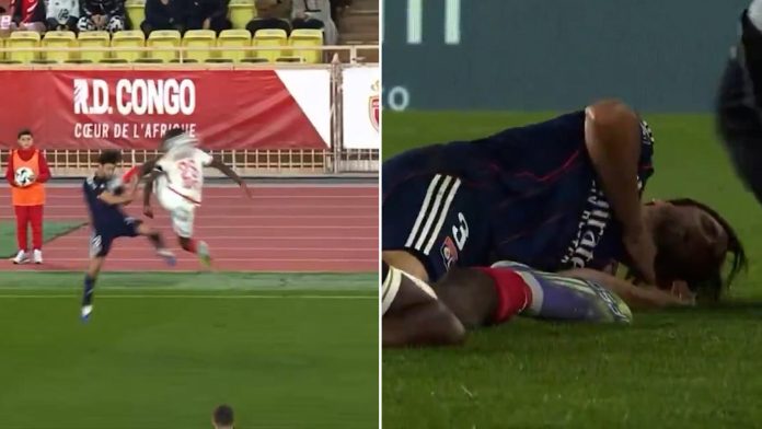 La brutal patada que recibió Nicolás Tagliafico en la victoria del Olympique de Lyon sobre el Mónaco