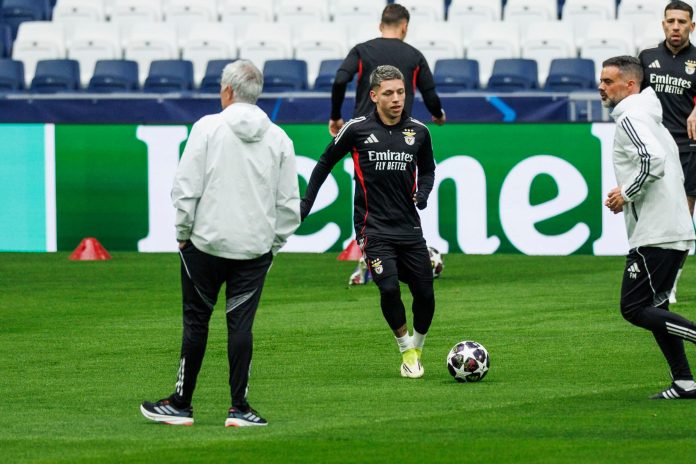 Prestianni se entrenó en el Bernabéu antes del duelo ante Real Madrid: los gestos del Benfica tras la denuncia de Vinícius
