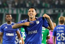 Directo al Puskas: un futbolista argentino anotó un golazo desde atrás de mitad de cancha para la victoria de Millonarios ante Atlético Nacional