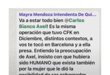Filtraron un mensaje sarcástico de Mayra Mendoza sobre la salud de Carlos Bianco que expuso la interna en el peronismo
