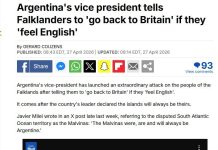 Malvinas: medios británicos reflejaron los dichos de Villarruel sobre los isleños en medio de la creciente tensión diplomática