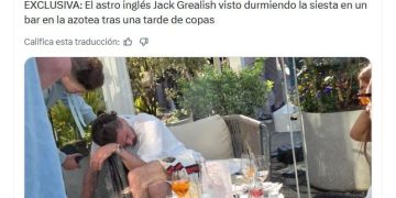Otra polémica de Jack Grealish: fue captado dormido en un bar mientras se rehabilita de una lesión