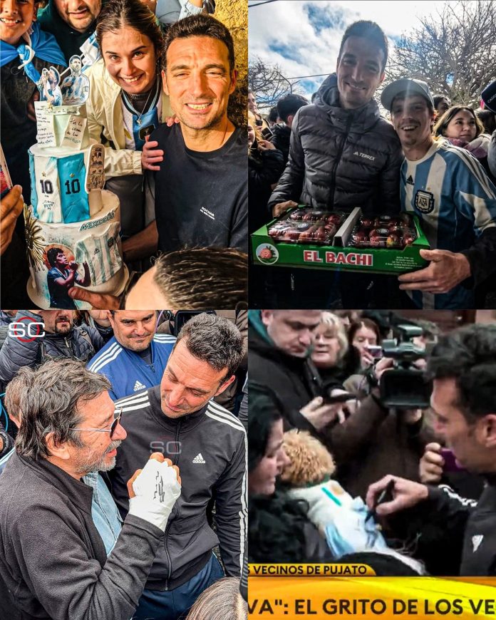 De un show de chamamé a un fanático vestido de capibara: el extenso recibimiento de 4 dias a Scaloni en la casa familiar de Pujato