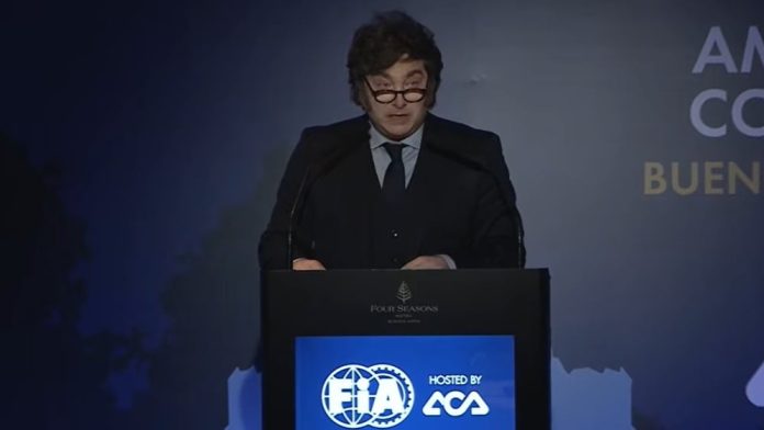 Milei abrió el Congreso de la FIA y pidió que Argentina sea sede de la Fórmula 1: «Queremos ver a Colapinto en el país»